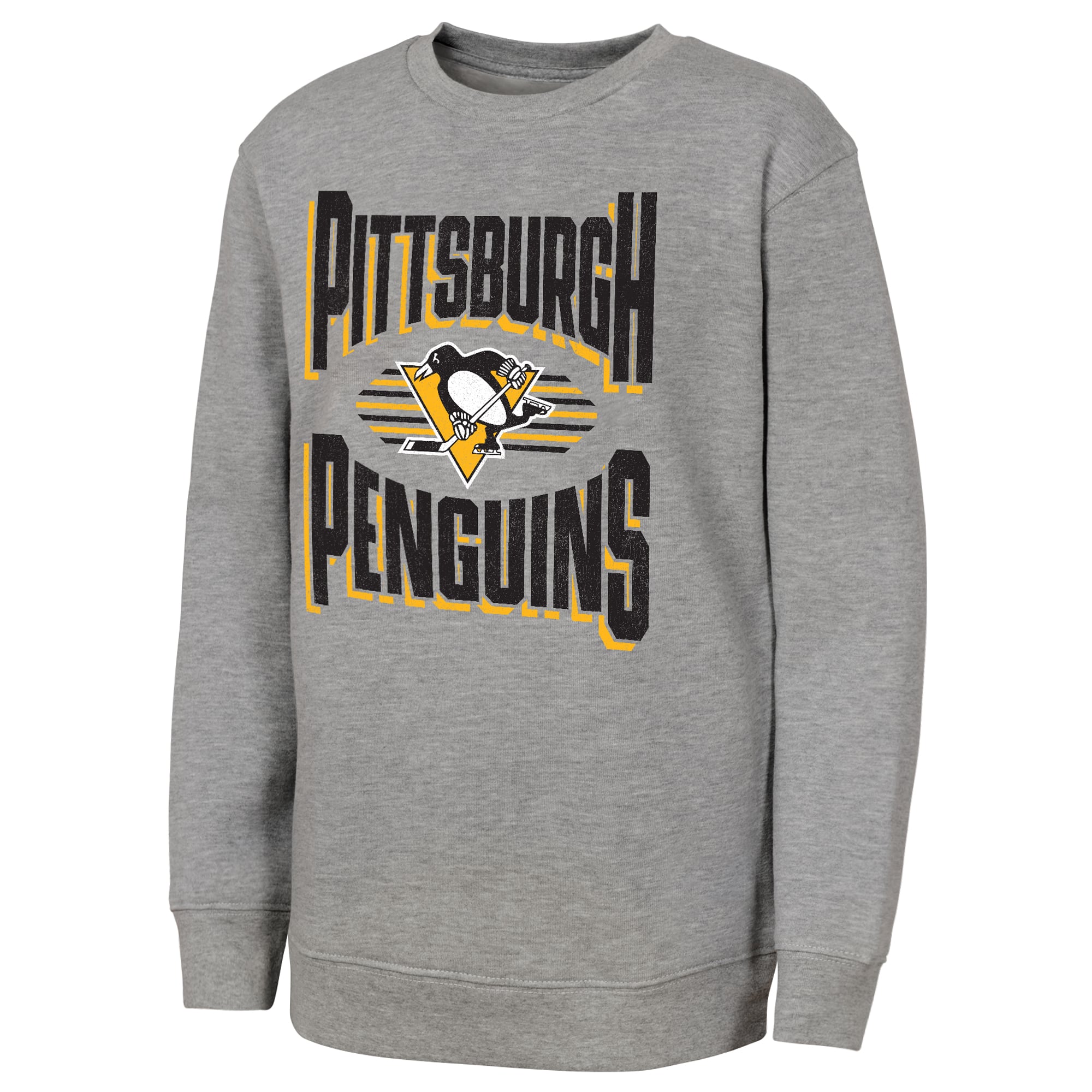 Sweat-shirt gris Jet Stream des Penguins de Pittsburgh pour jeunes la marque Outerstuff