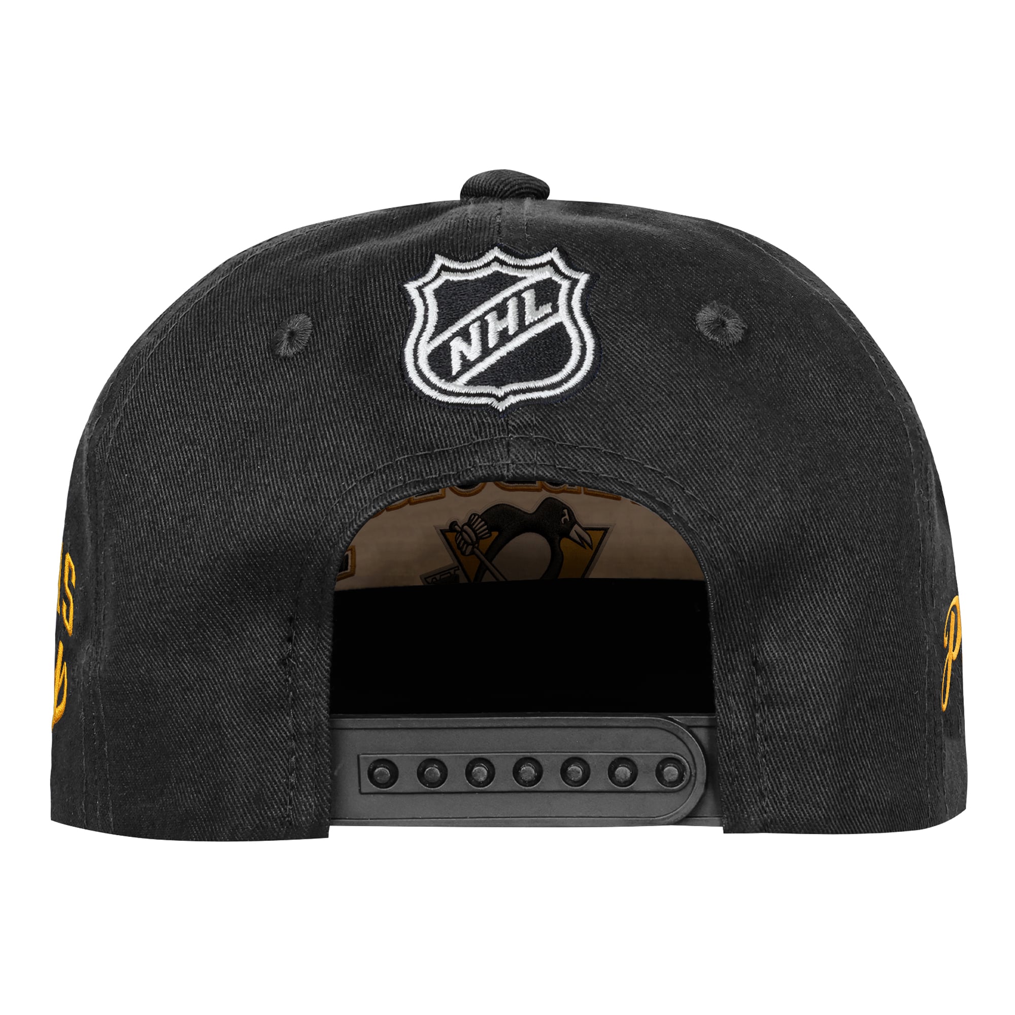 Casquette à pression Outerstuff Arch des Penguins de Pittsburgh pour jeunes, naturelle/noire