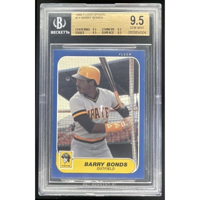1986 Fleer Update #U-14 Barry Bonds RC BGS 9.5