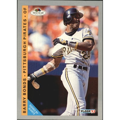 1993 Fleer Fruit of the Loom #6 Barry Bonds