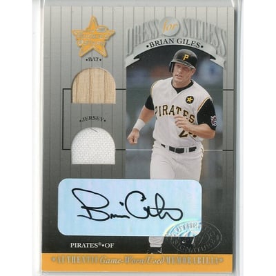 2001 Leaf Rookies and Stars Dress for Success Autographs #DFS7 Brian Giles
