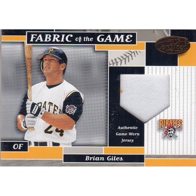 2002 Leaf Certified Fabric of the Game #82BA Brian Giles/100