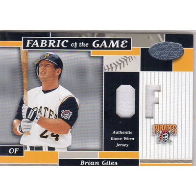 2002 Leaf Certified Fabric of the Game #82PS Brian Giles/50