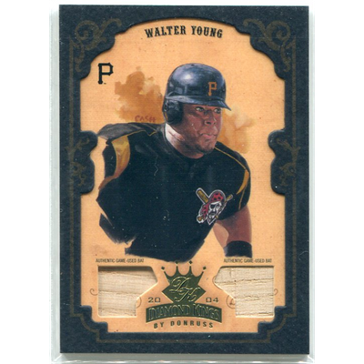 2004 Diamond Kings DK Materials Framed Gold #62 Walter Young Bat-Bat/50