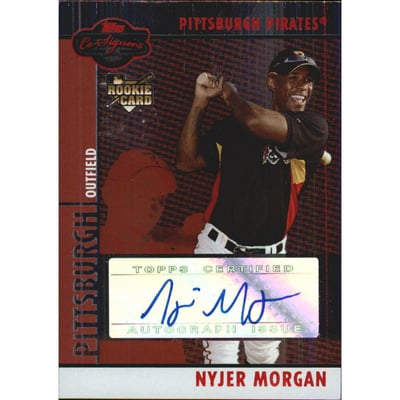 2008 Topps Co-Signers Silver Red #105 Nyjer Morgan AU