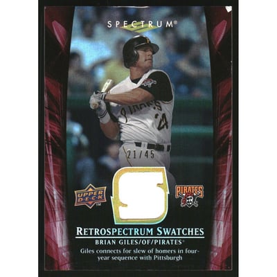 2008 Upper Deck Spectrum Retrospectrum Swatches Red #BG1 Brian Giles