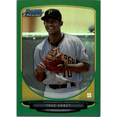 2013 Bowman Chrome Draft Draft Picks Green Refractors #BDPP55 Trae Arbet