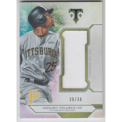 2018 Topps Triple Threads Unity Single Jumbo Relics #SJRGP2 Gregory Polanco