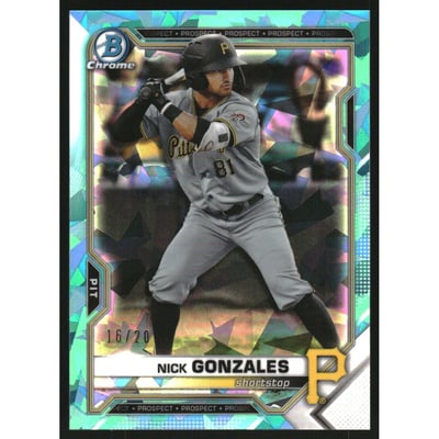 2021 Bowman Chrome Draft Sapphire Aqua Refractors #BDC16 Nick Gonzales