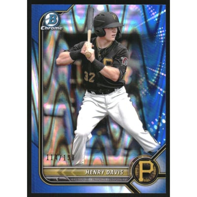 2022 Bowman Chrome Prospects Blue RayWave Refractors #BCP148 Henry Davis