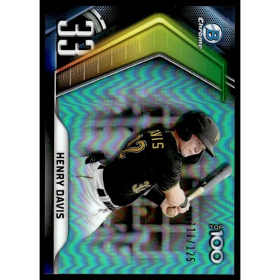 2022 Bowman Chrome Scouts Top 100 Aqua Refractors #BTP33 Henry Davis