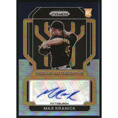 2022 Panini Prizm Rookie Autographs Prizms Navy Blue Carolina Blue #66 Max Kranick