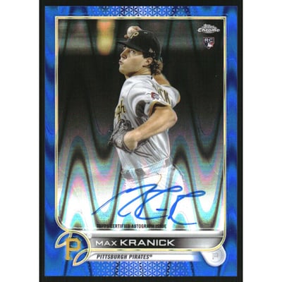 2022 Topps Chrome Rookie Autographs Blue RayWave Refractors #RAMK Max Kranick