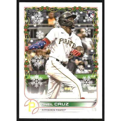 2022 Topps Holiday Photo Variations #HW173 Oneil Cruz/holiday sleeve