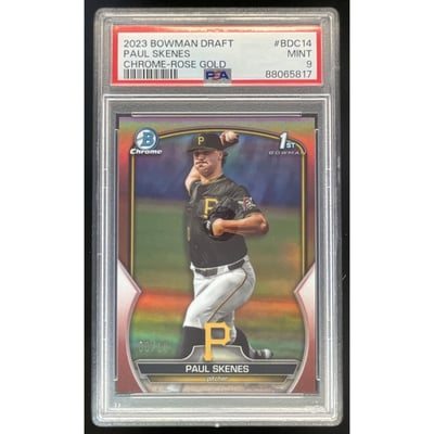 2023 Bowman Draft Chrome Rose Gold Refractor #BDC-14 Paul Skenes RC /10 PSA 9