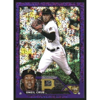 2023 Topps Chrome Purple Speckle Refractors #15 Oneil Cruz