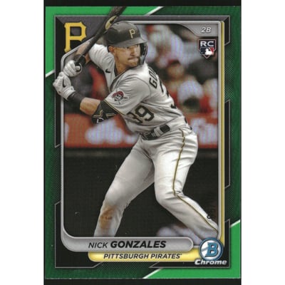 2024 Bowman Chrome Green Refractors #87 Nick Gonzales