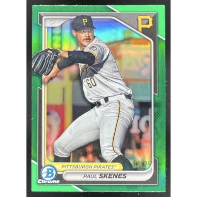 2024 Bowman Chrome Prospects Green Refractors #BCP-125 Paul Skenes /99