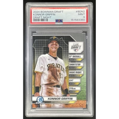2024 Bowman Draft Bowman Night #BDN-2 Konnor Griffin PSA 9