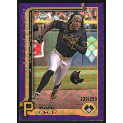 2025 Topps Chrome Logofractor Purple Refractors #252 Oneil Cruz