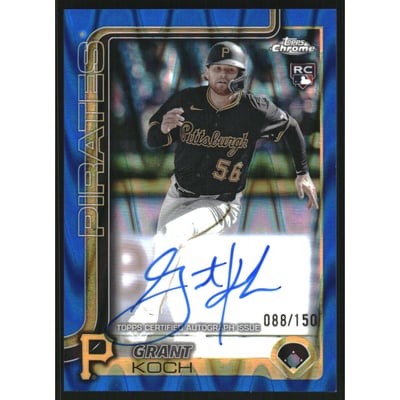 2025 Topps Chrome Rookie Autographs Blue RayWave Refractors #RAGKO Grant Koch