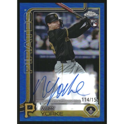 2025 Topps Chrome Rookie Autographs Blue Refractors #RANY Nick Yorke