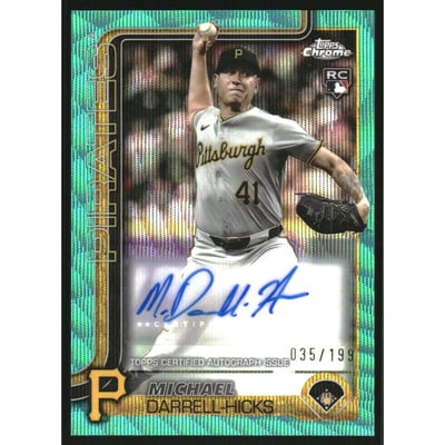 2025 Topps Chrome Update Autographs Aqua Wave Refractors #ACMD Michael Darrell-Hicks