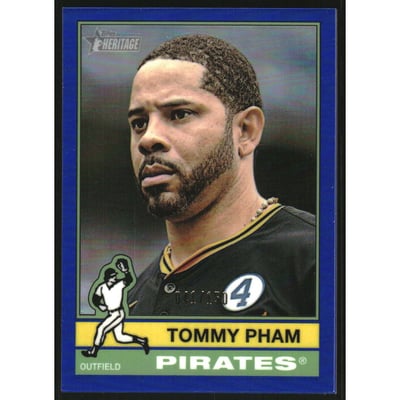 2025 Topps Heritage Chrome Blue Refractors #594 Tommy Pham