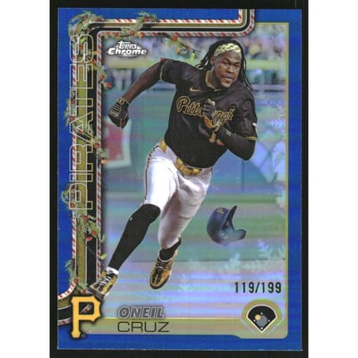 2025 Topps Holiday Chrome Blue Refractors #HC73 Oneil Cruz