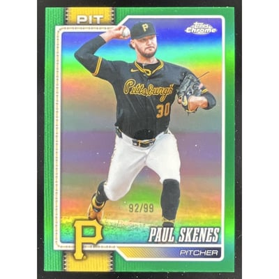 2026 Topps Chrome Green Refractor #150 Paul Skenes /99