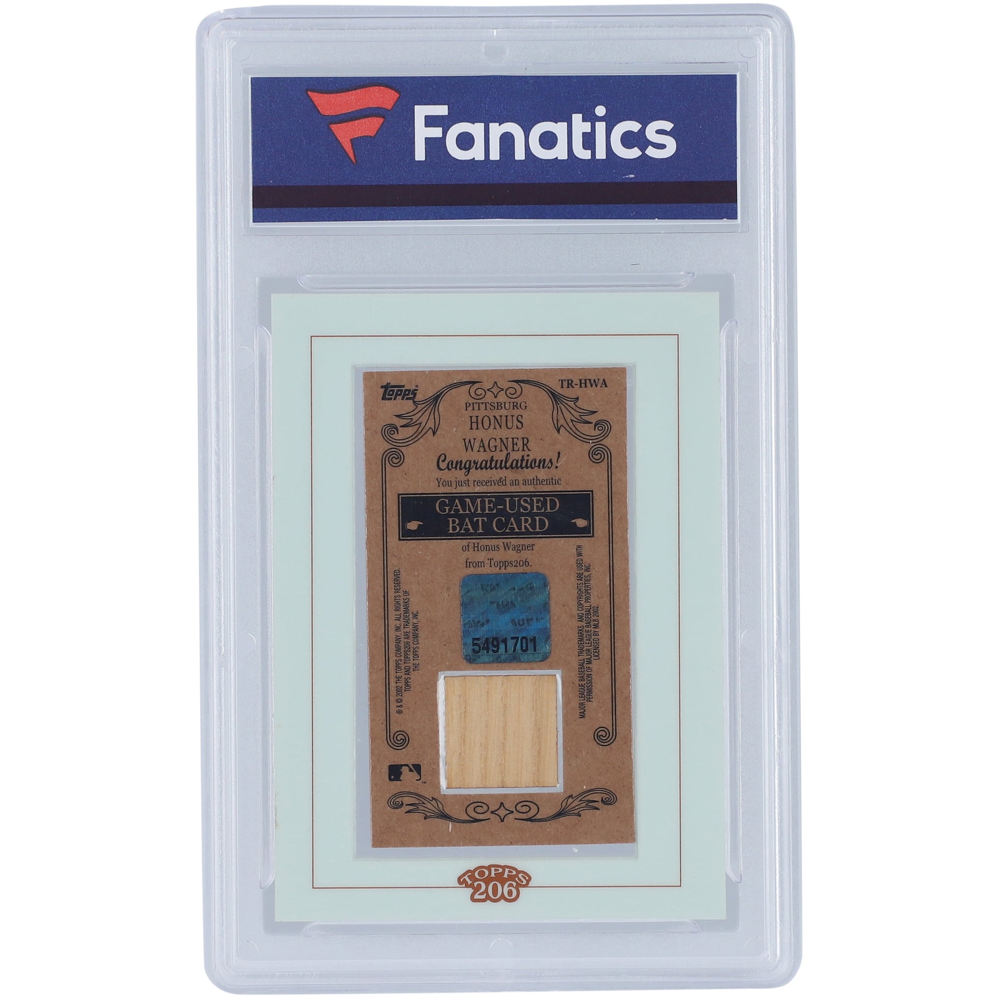 Honus Wagner Pittsburgh Pirates 2002 Topps Relic T206 #TR-HWA Card