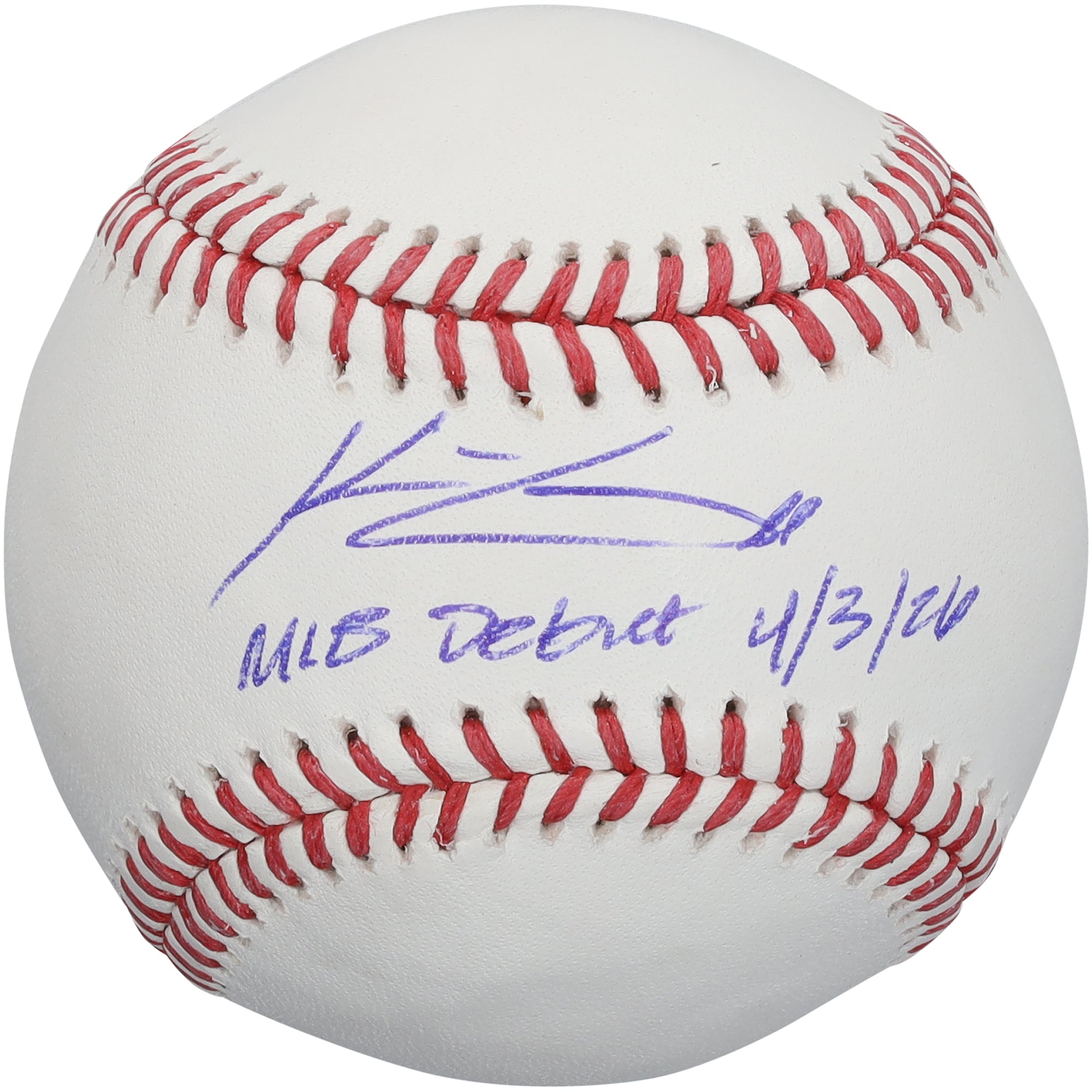 Balle de baseball autographiée par Konnor Griffin des Pirates de Pittsburgh avec inscription « Débuts en MLB le 3 avril 1926 »