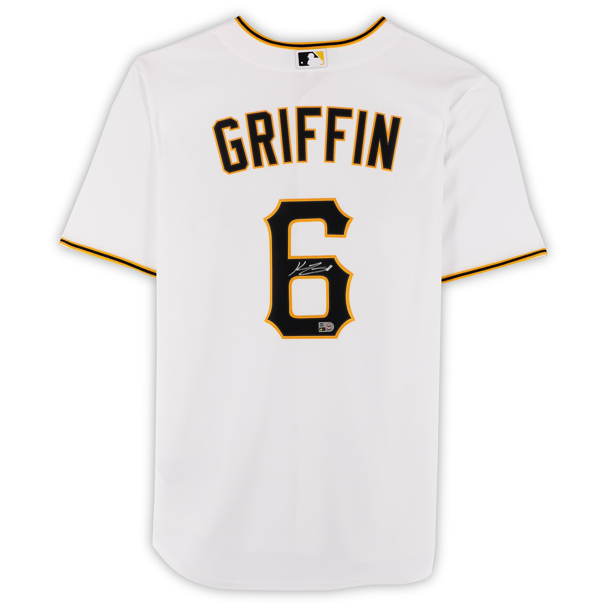 Maillot réplique blanc Nike autographié de Konnor Griffin, des Pirates de Pittsburgh