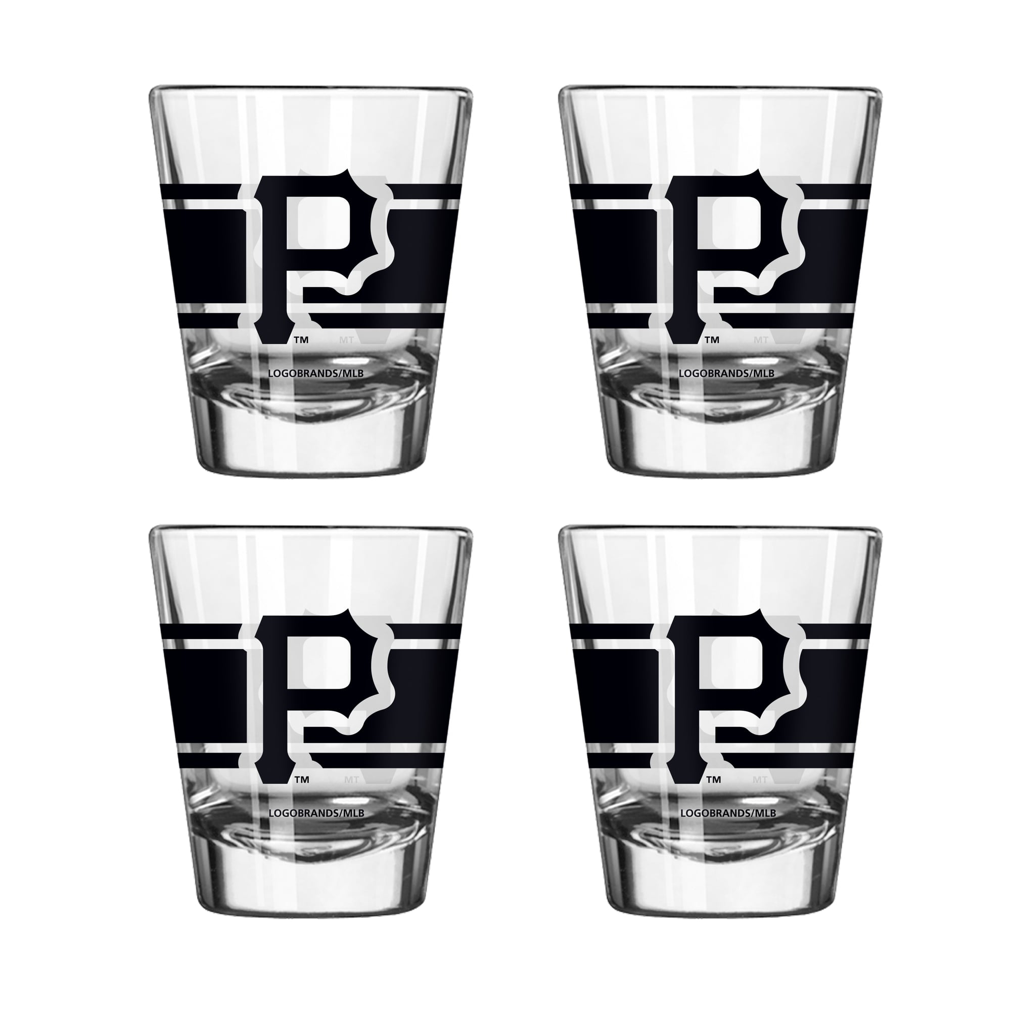 Logo Brands Pittsburgh Pirates Four-Piece Stripe Shot Glass Set