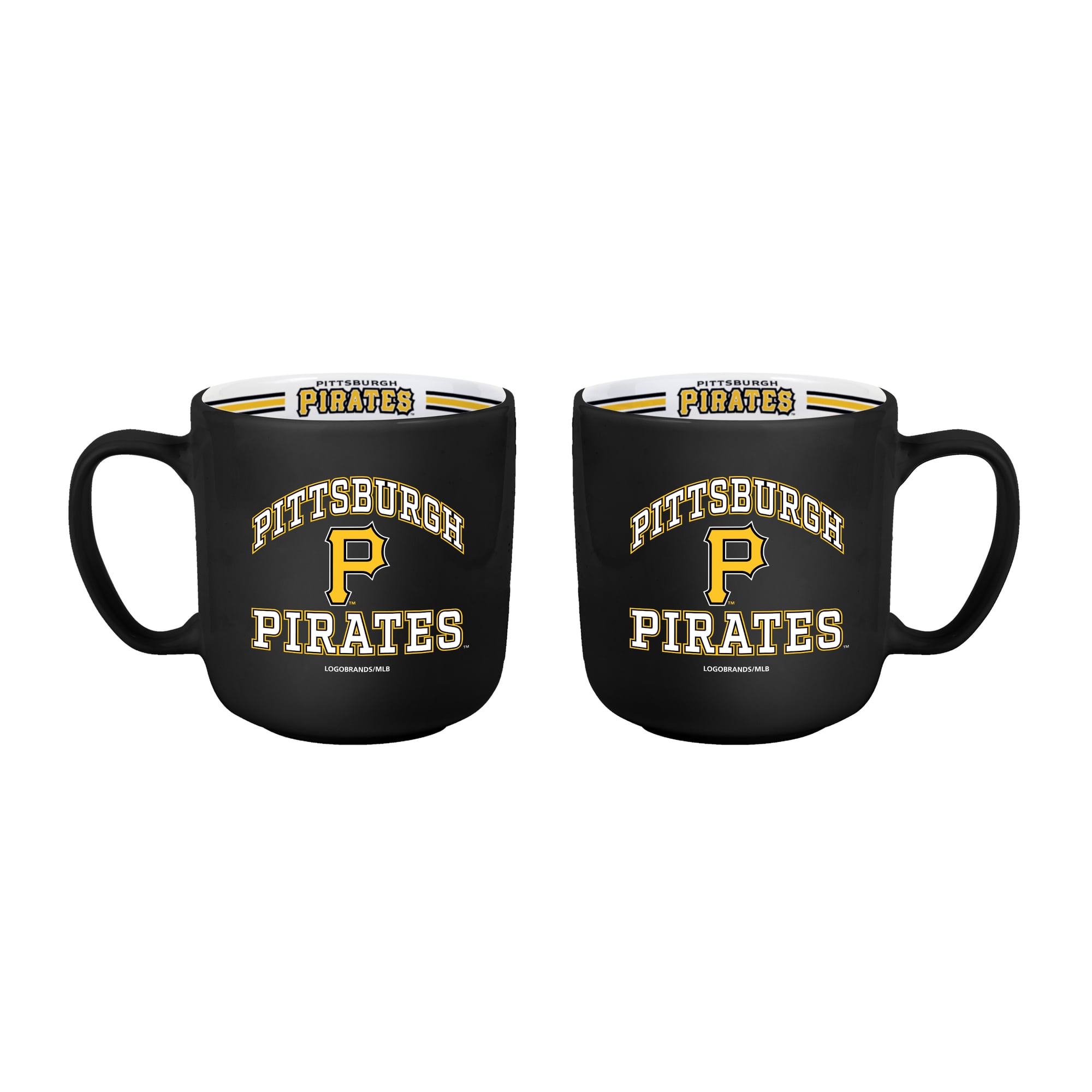 Logo Brands Pittsburgh Pirates Two-Piece 15oz. Stripe Mug Set