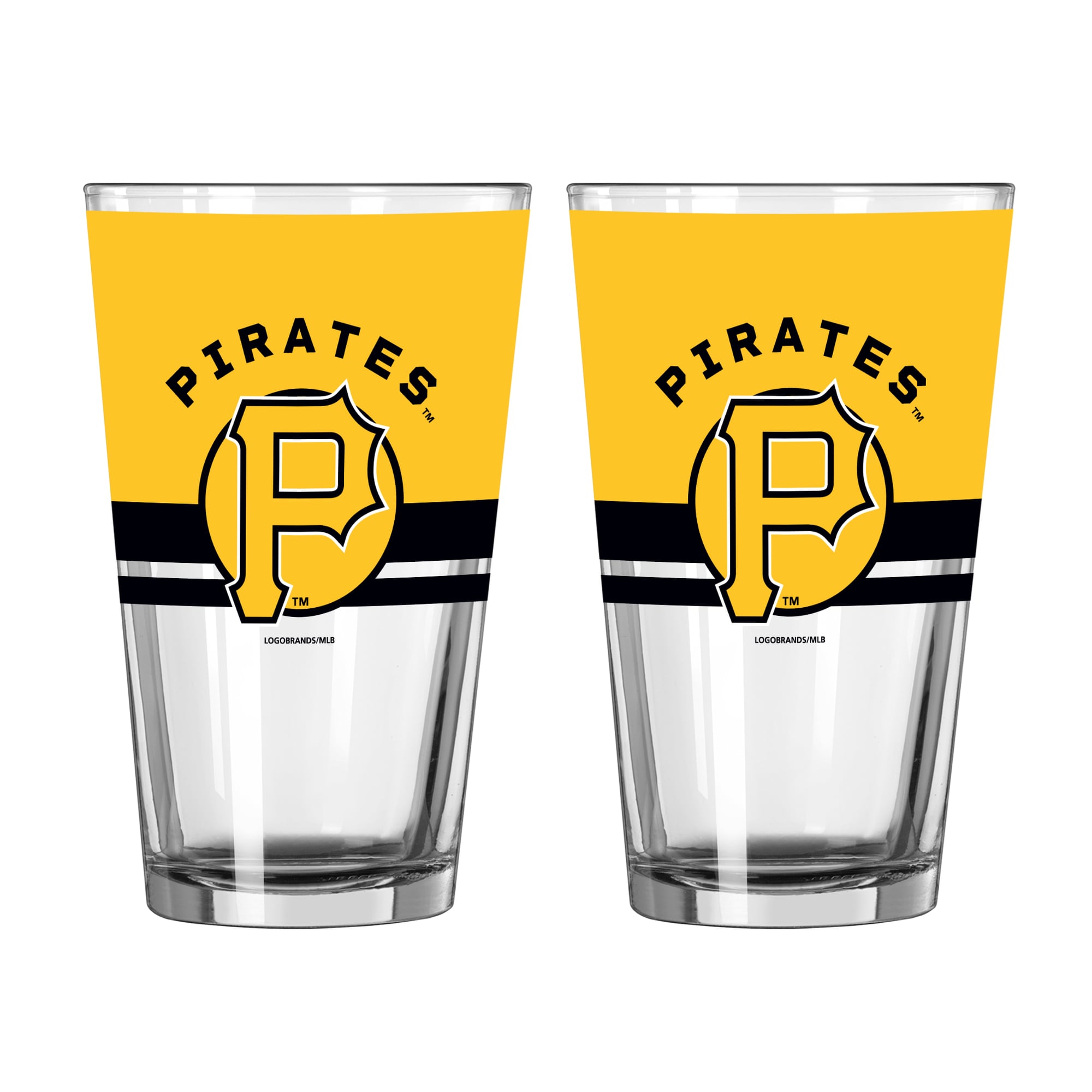 Ensemble de deux verres à bière Horizon de 473 ml (16 oz) Logo Brands Pittsburgh Pirates