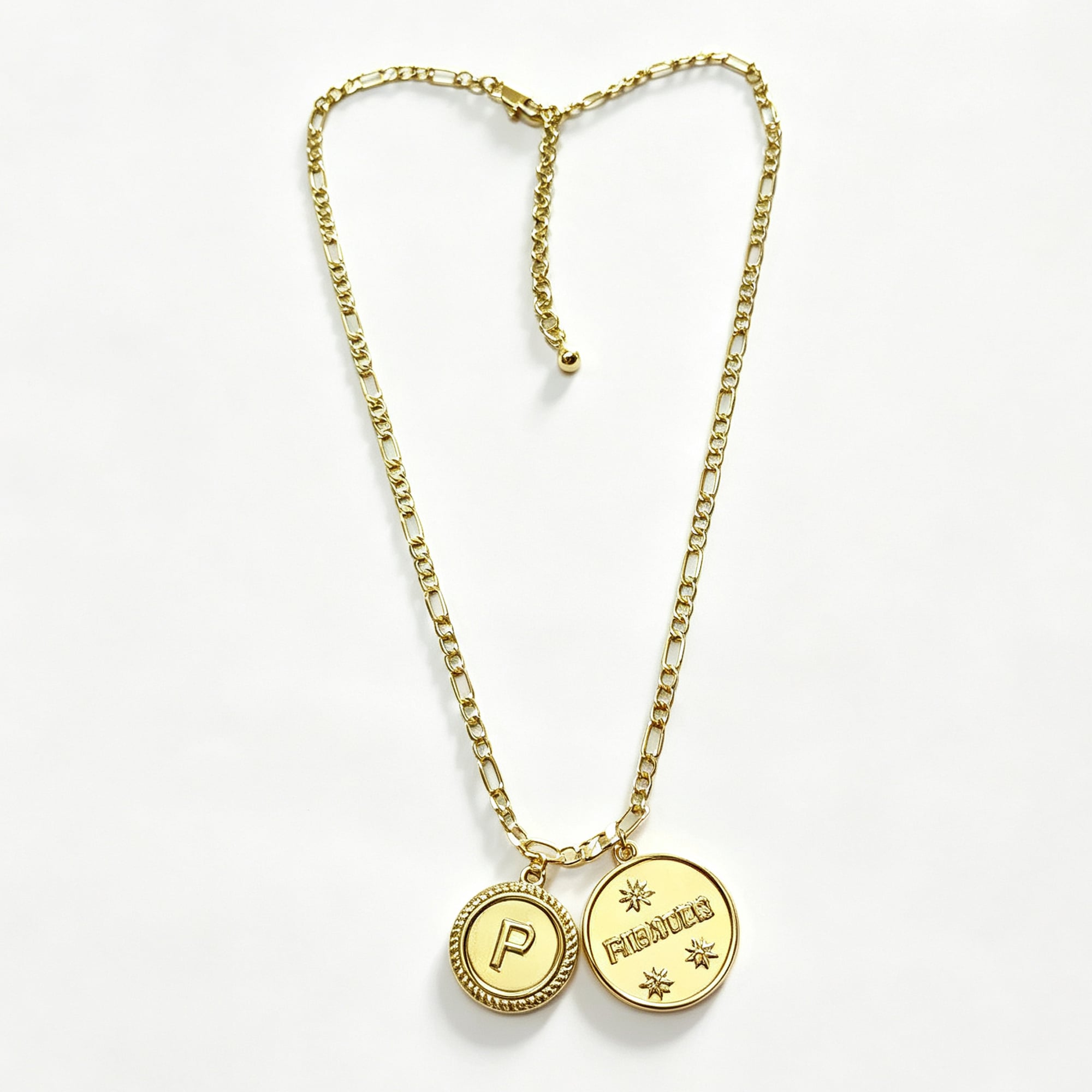 LUV AJ Pittsburgh Pirates Double Coin Logo Necklace