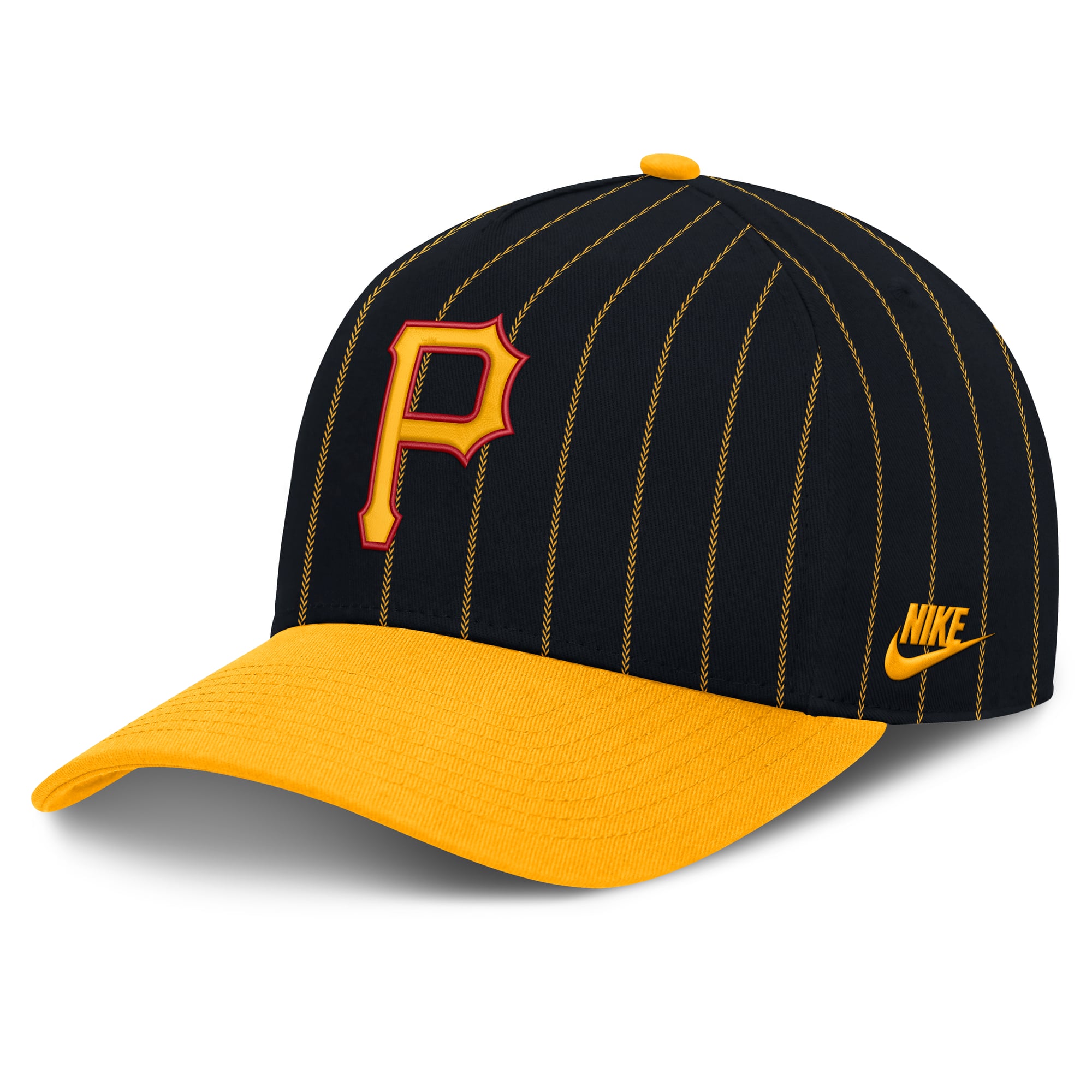 Casquette ajustable Nike Pittsburgh Pirates Cooperstown Rise A-Frame noire et or pour homme