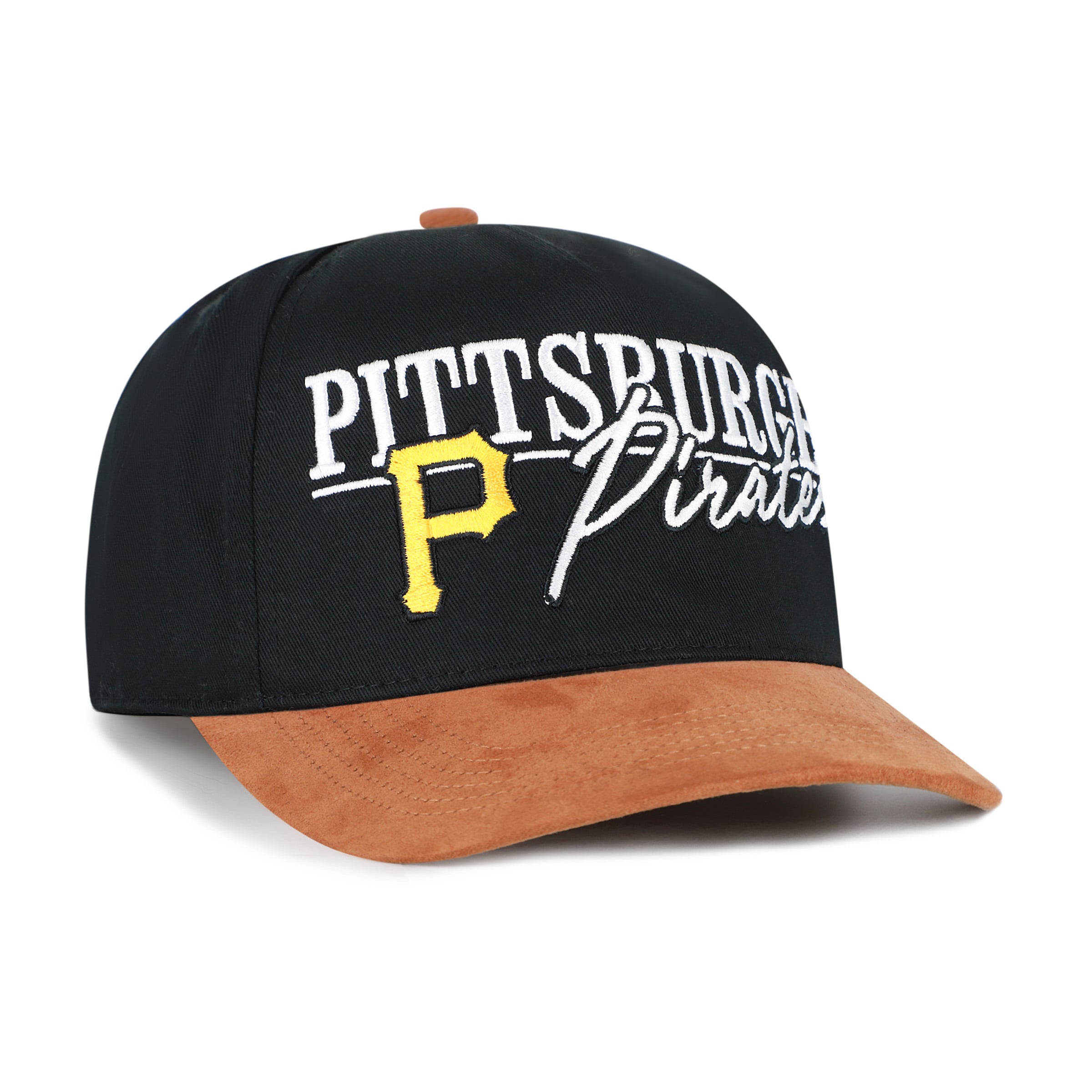 Casquette ajustable Pittsburgh Pirates Scribe Line Hitch noire/marron clair pour homme, modèle 47
