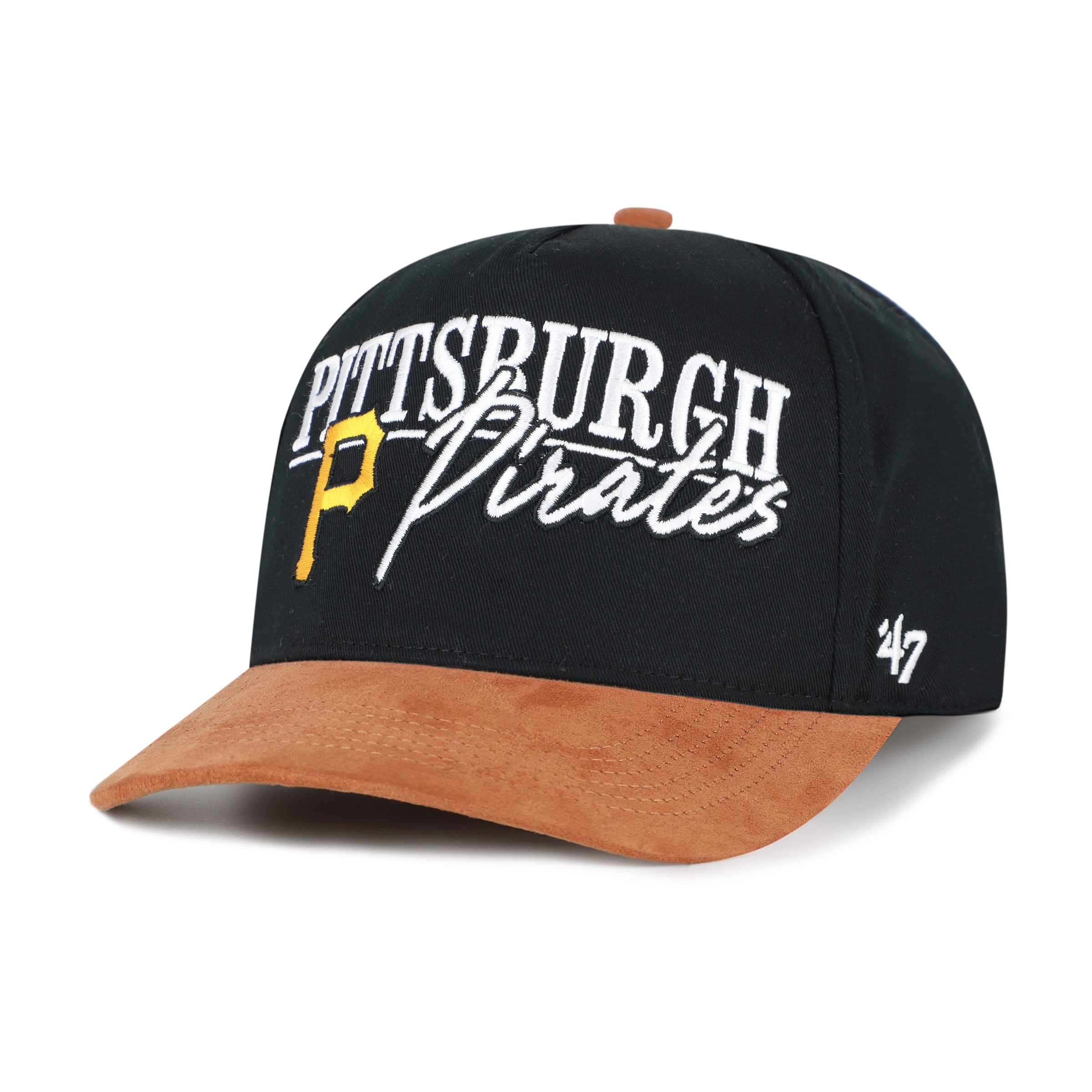 Casquette ajustable Pittsburgh Pirates Scribe Line Hitch noire/marron clair pour homme, modèle 47