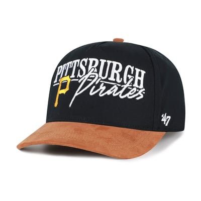 Pittsburgh Pirates '47 Scribe Line Hitch Adjustable Hat - Black/Light Brown