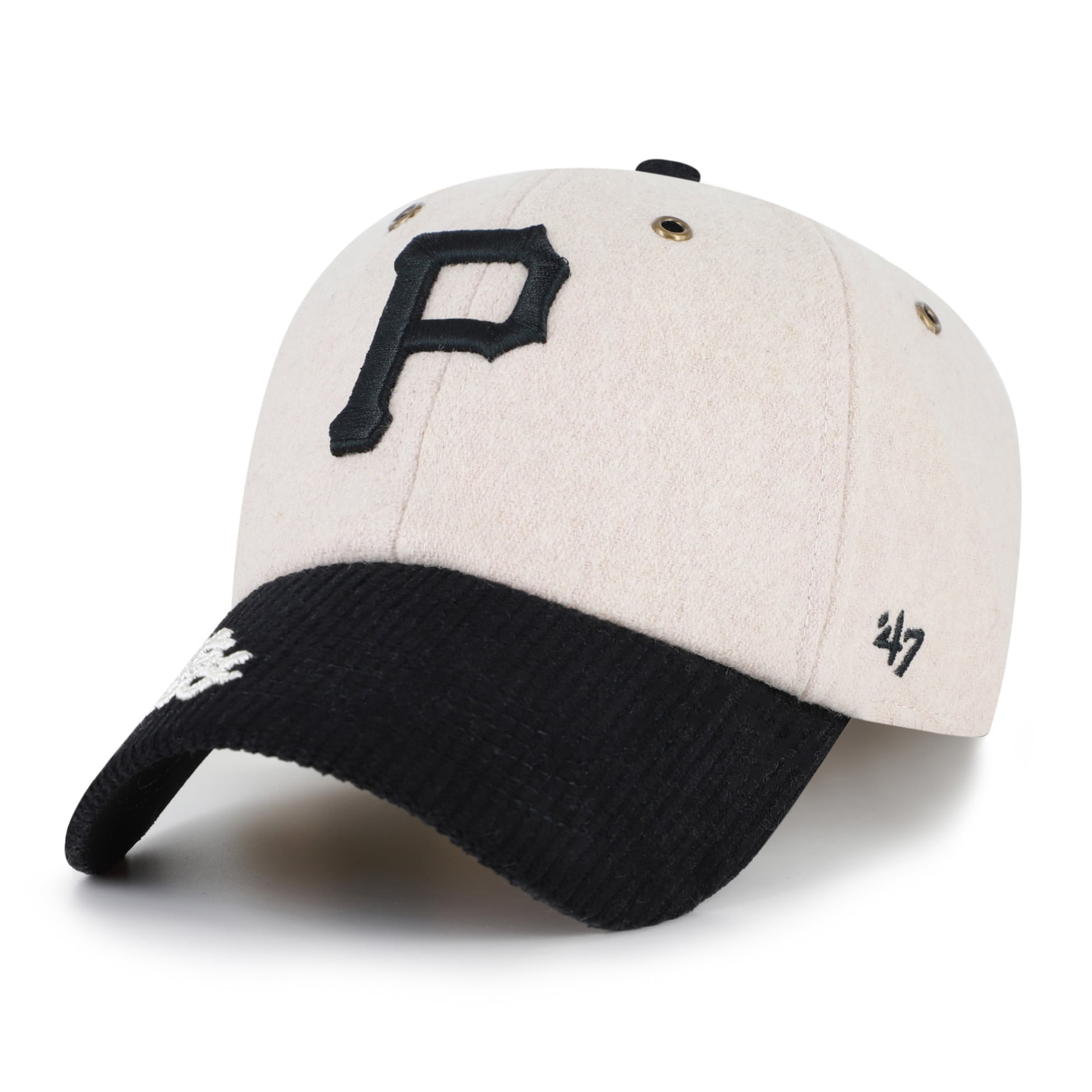 Men's '47 Natural/Black Pittsburgh Pirates Rope Script Clean Up Adjustable Hat