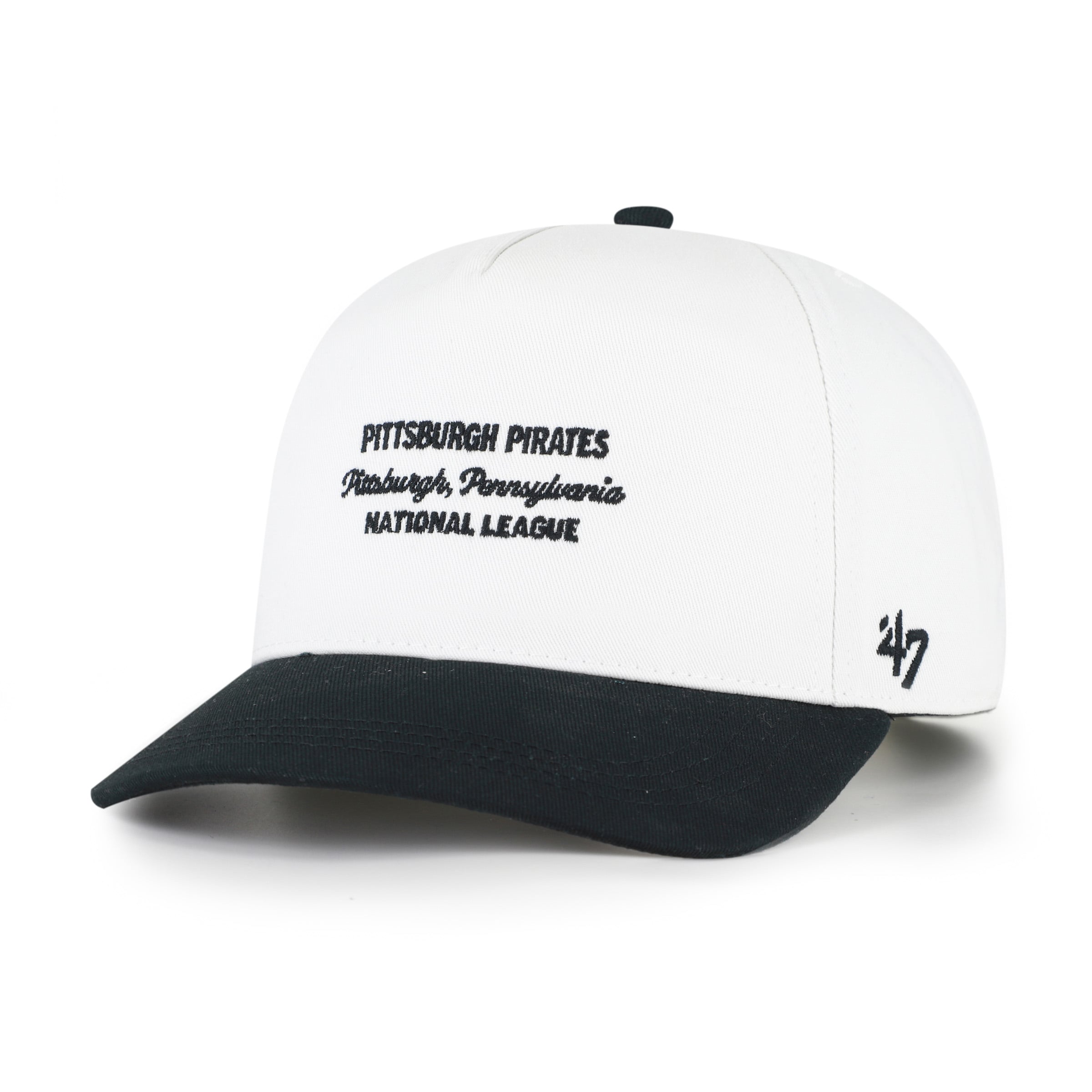 Men's '47 White/Black Pittsburgh Pirates Contemporary Two-Tone Hitch Adjustable Hat