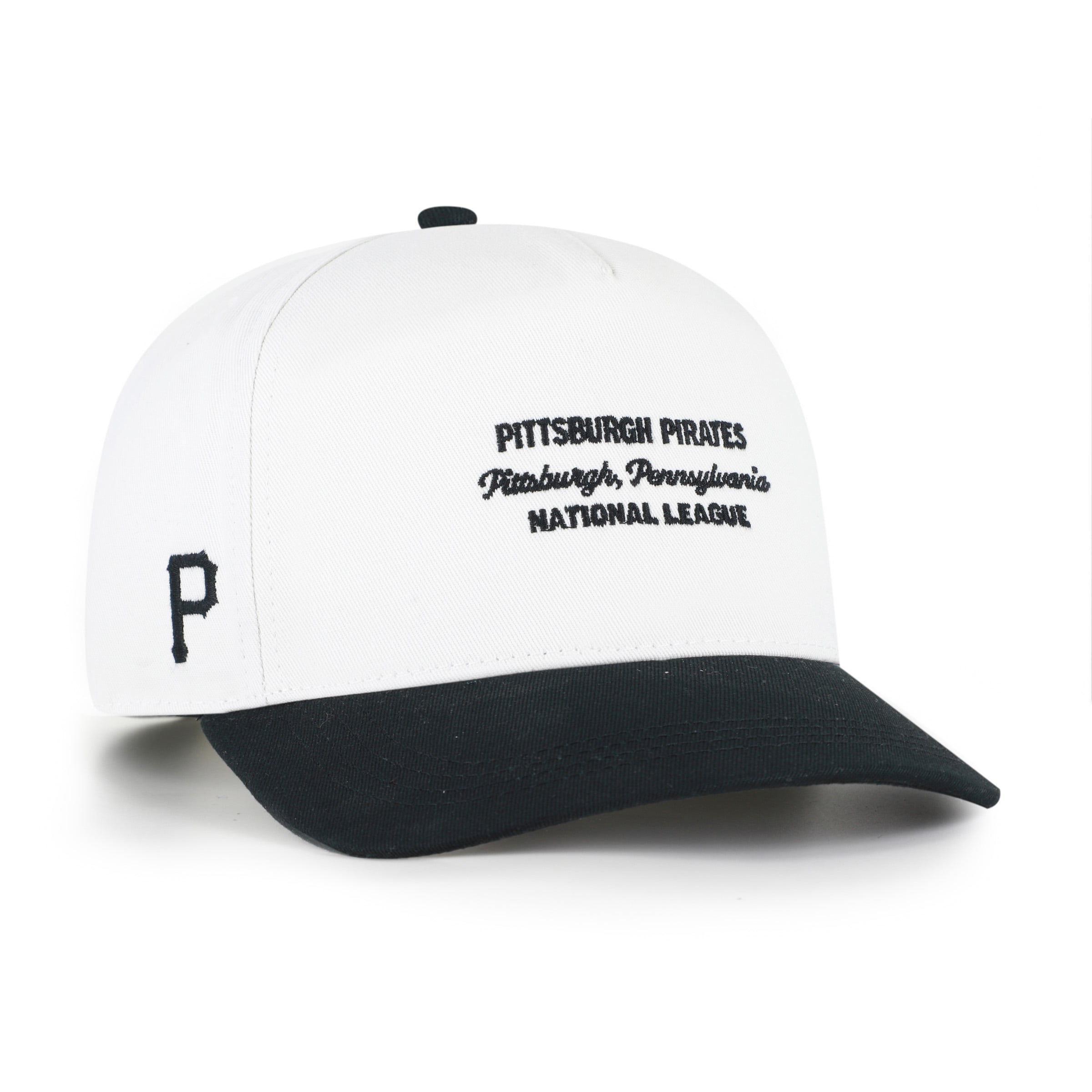 Men's '47 White/Black Pittsburgh Pirates Contemporary Two-Tone Hitch Adjustable Hat
