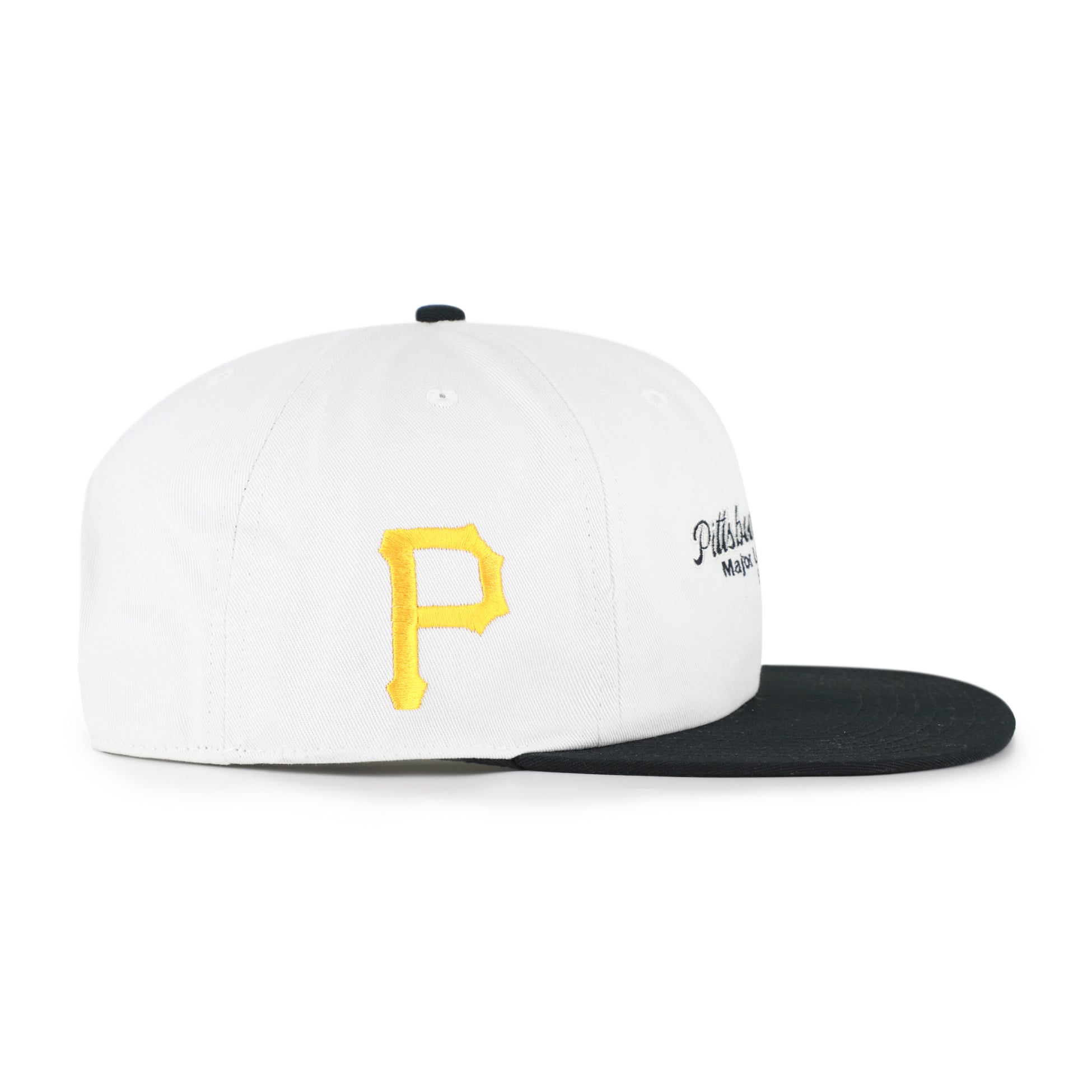 Men's '47 White/Black Pittsburgh Pirates Script Stack Relaxed Captain Snapback