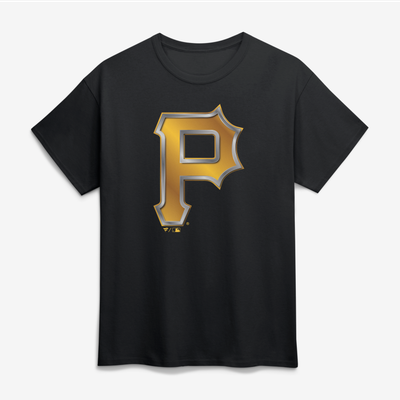 Pittsburgh Pirates Big & Tall Metallic Mascot T-Shirt - Black