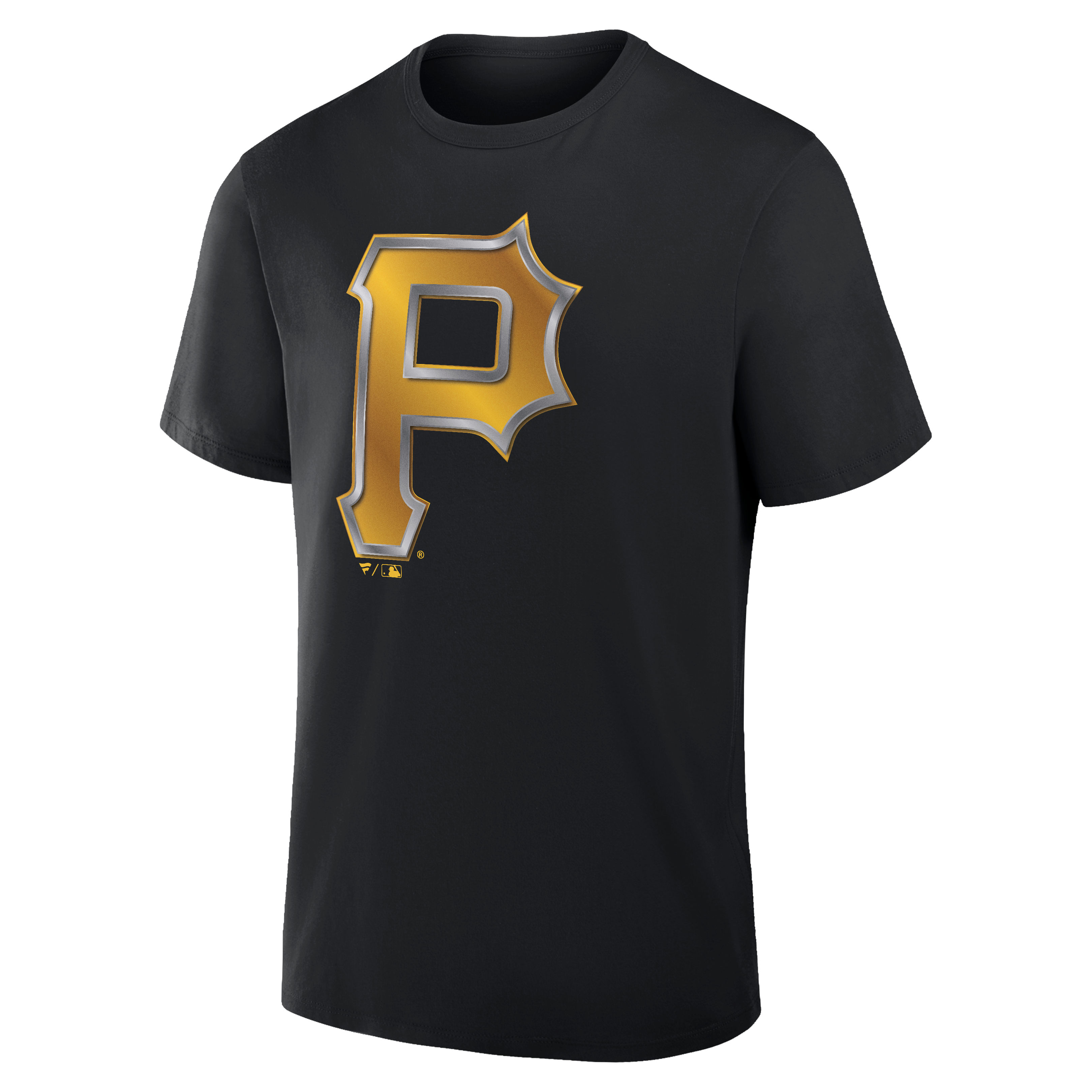 Men's Black Pittsburgh Pirates Metallic Mascot T-Shirt