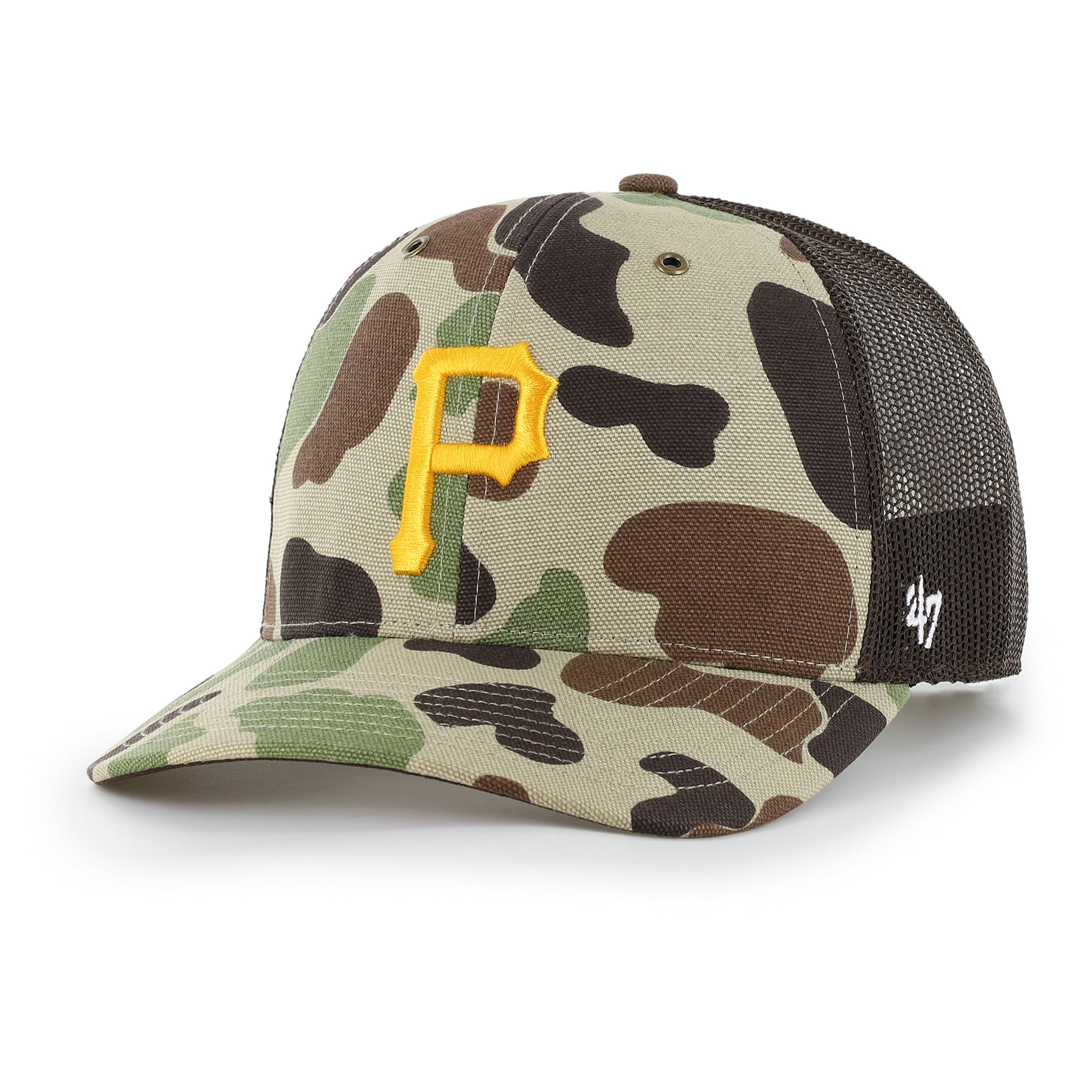 Casquette trucker ajustable Carhartt x '47 camouflage Pittsburgh Pirates Duck pour homme