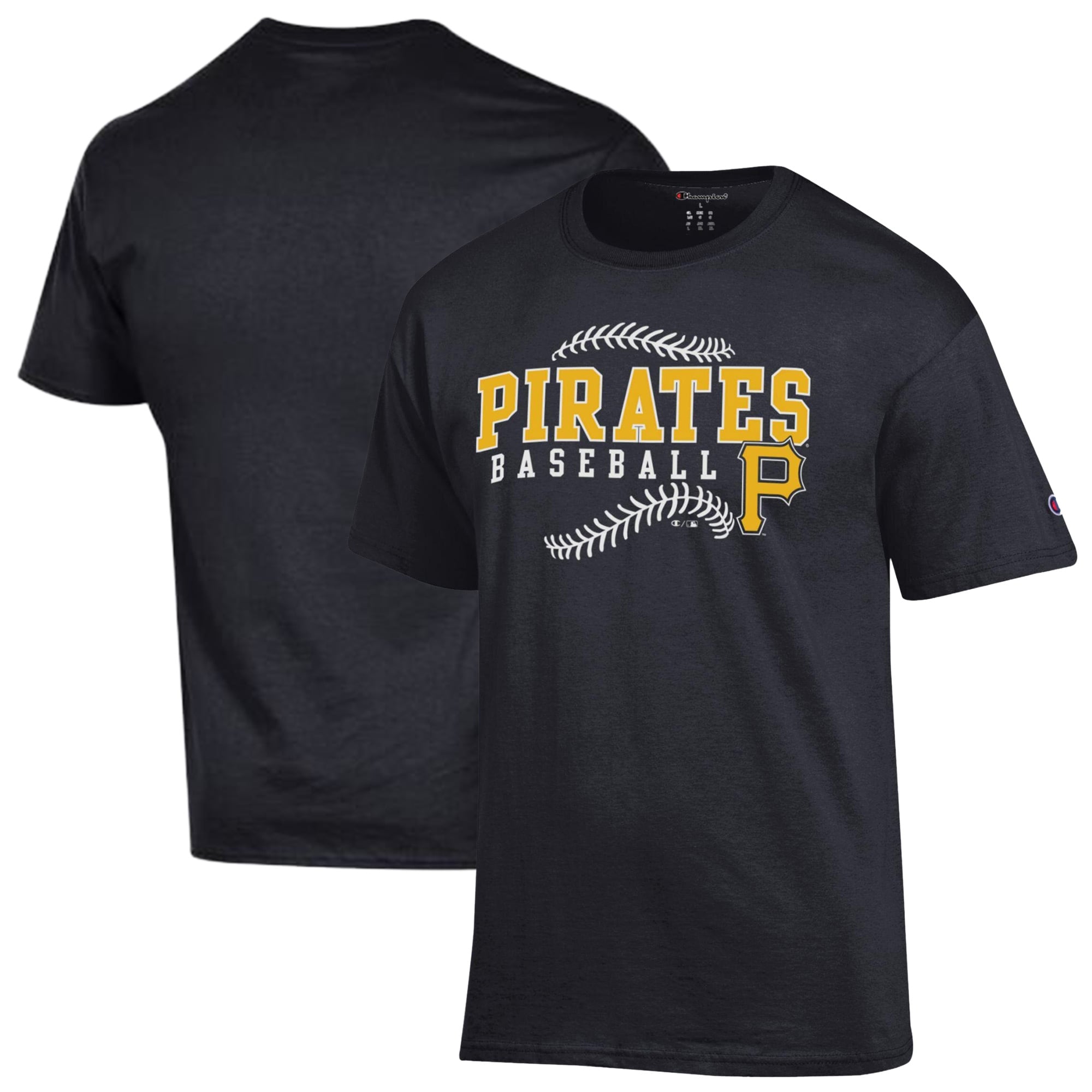 Men's Champion Black Pittsburgh Pirates Baseball T-Shirt