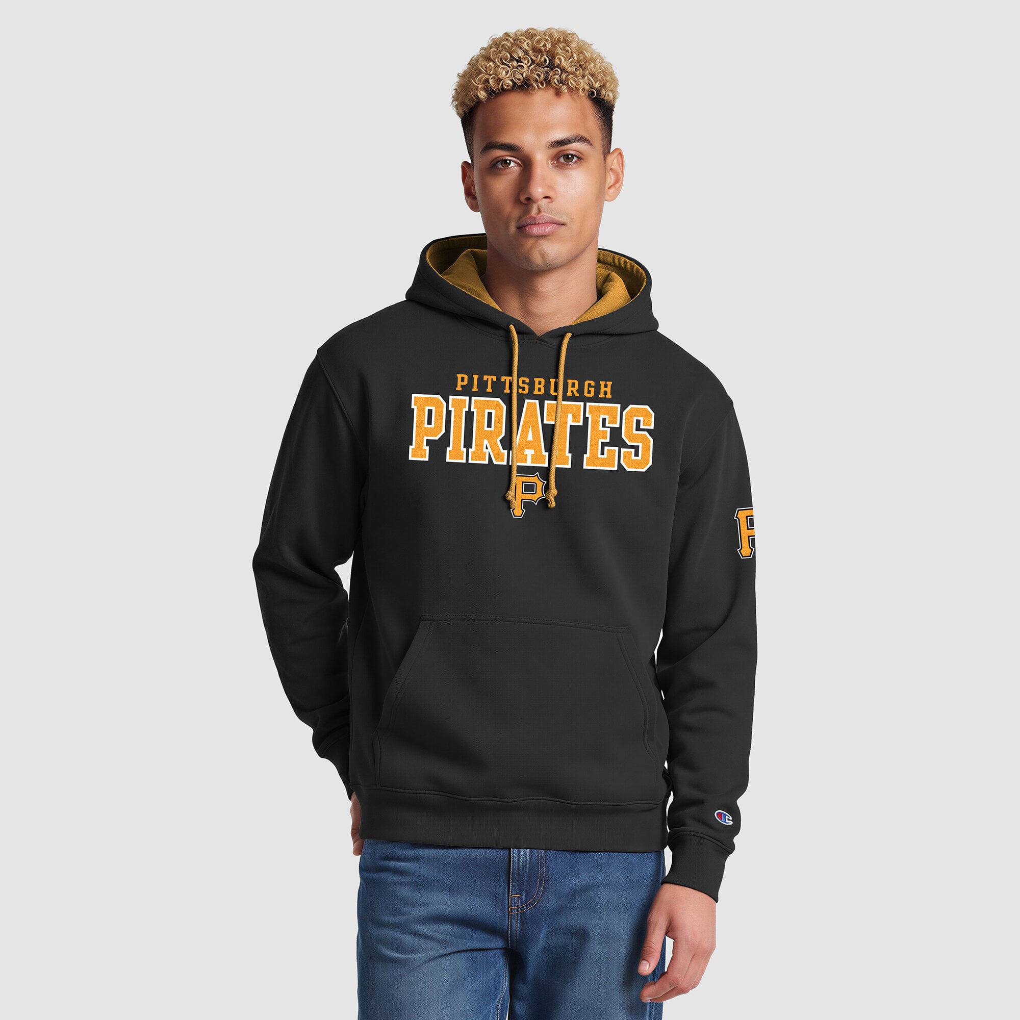Men's Champion Black Pittsburgh Pirates Fleece Hoodie